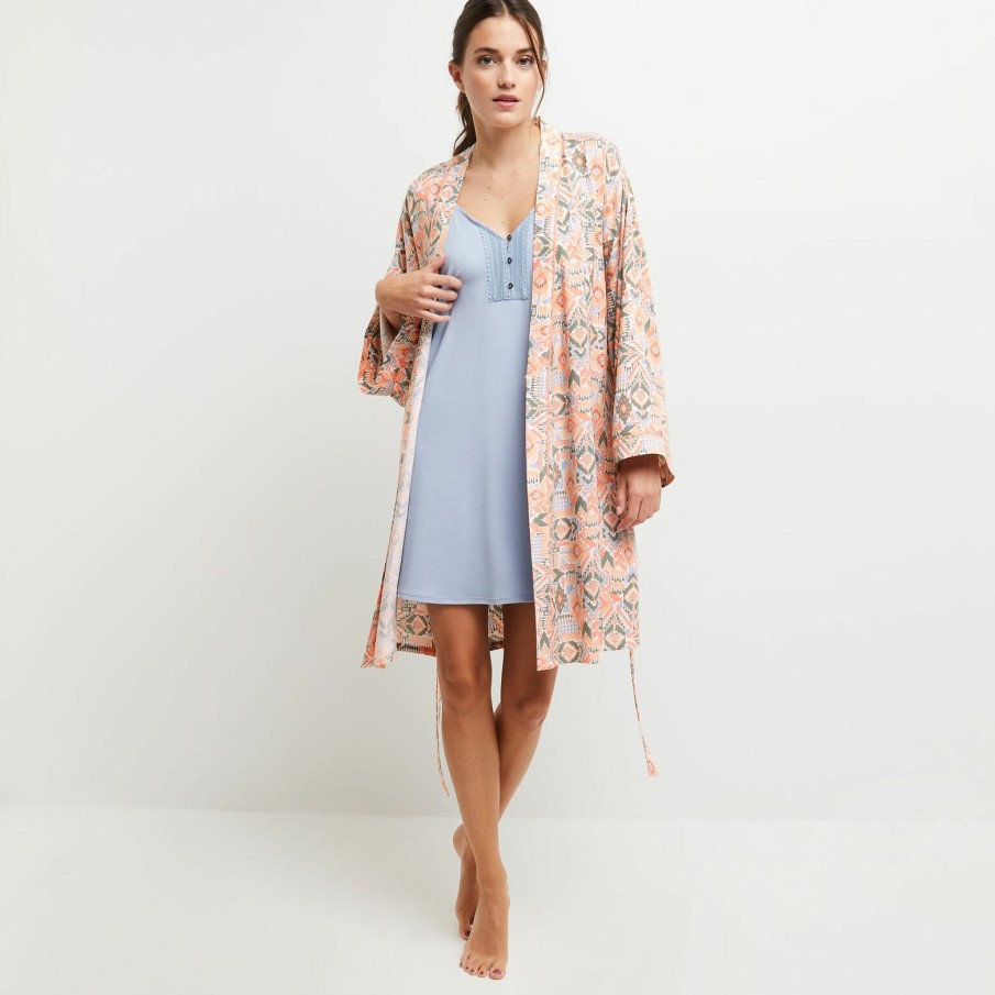 New RougeGorge Kimono Imprime Multico Rose