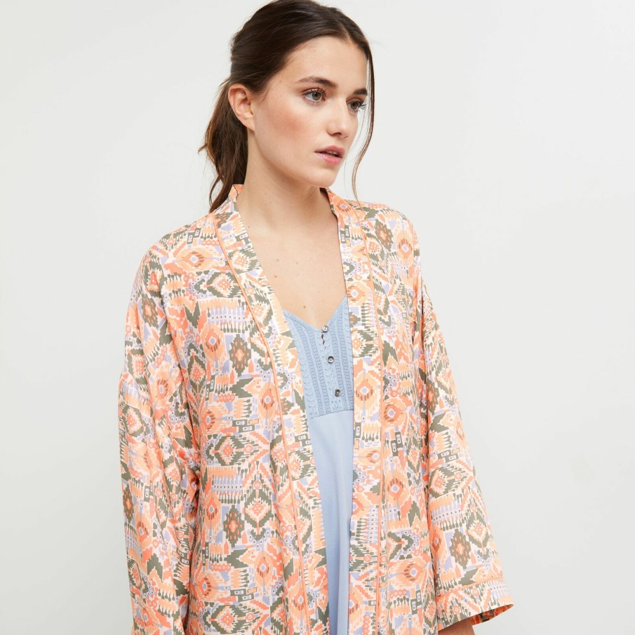 New RougeGorge Kimono Imprime Multico Rose