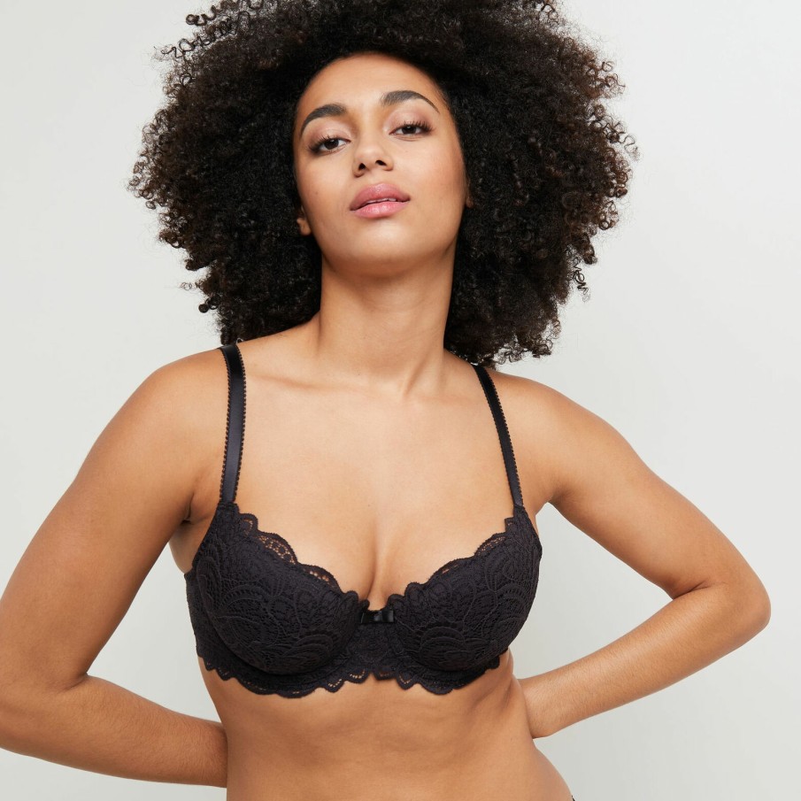 New RougeGorge Soutien-Gorge Ampli Emboitant Noir