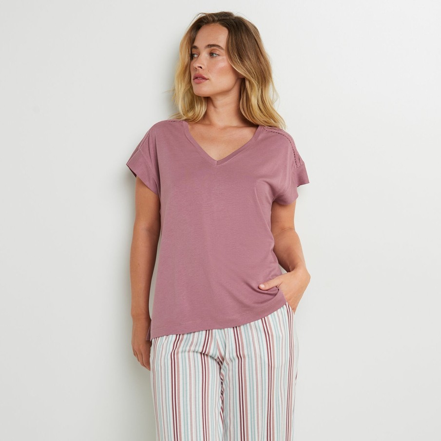 Clearance RougeGorge Tee-Shirt Manches Courtes Violet