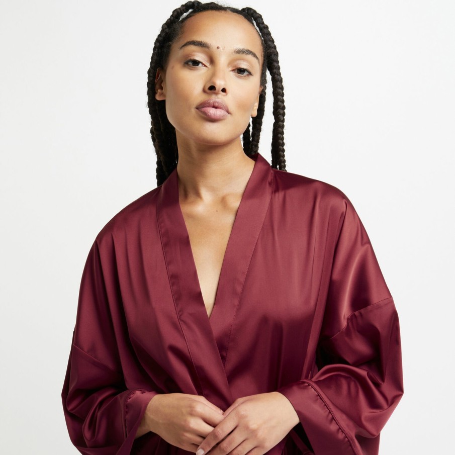 Best RougeGorge Kimono Satin Rouge