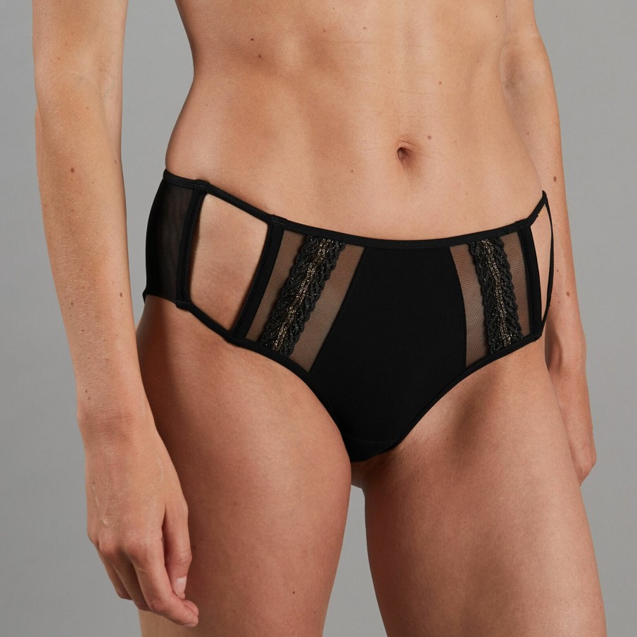 Best RougeGorge Shorty Tulle Brode Noir