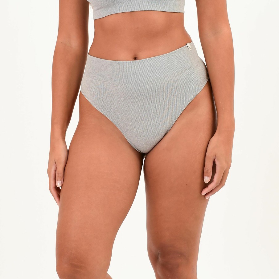 Best RougeGorge Tanga Taille Haute Sans Couture Gris