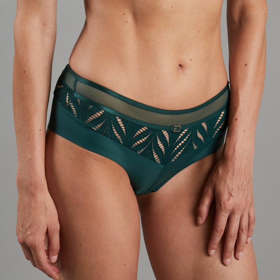 Online RougeGorge Shorty Dentelle Vert Fonce