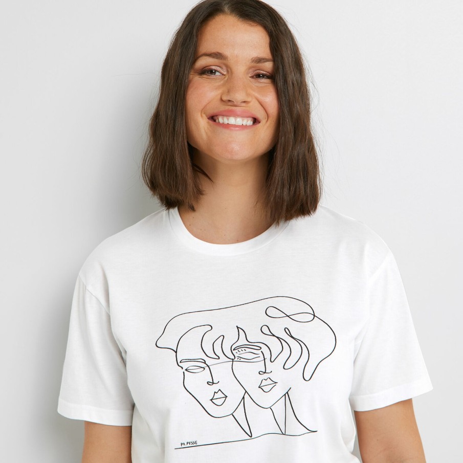 Clearance RougeGorge Tee Shirt Solidaire Blanc