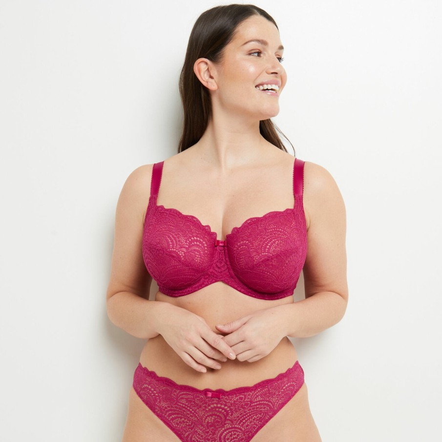 Hot RougeGorge Soutien-Gorge Grands Bonnets Fuchsia