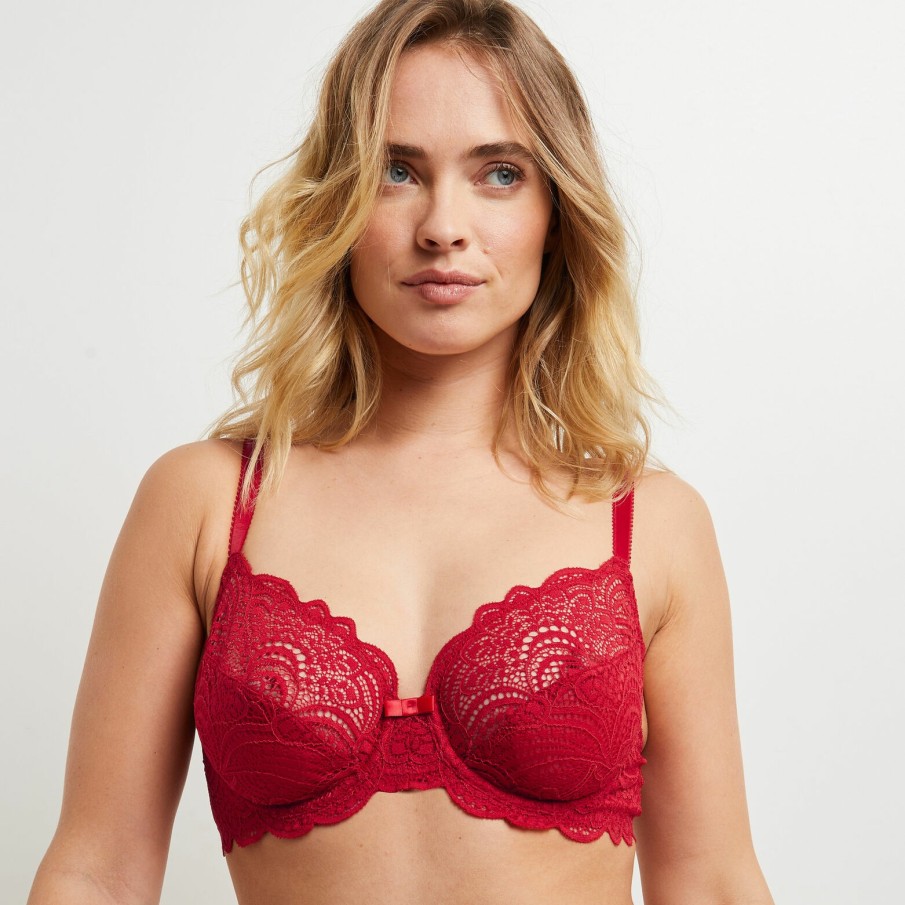 Hot RougeGorge Soutien-Gorge Emboitant Rouge