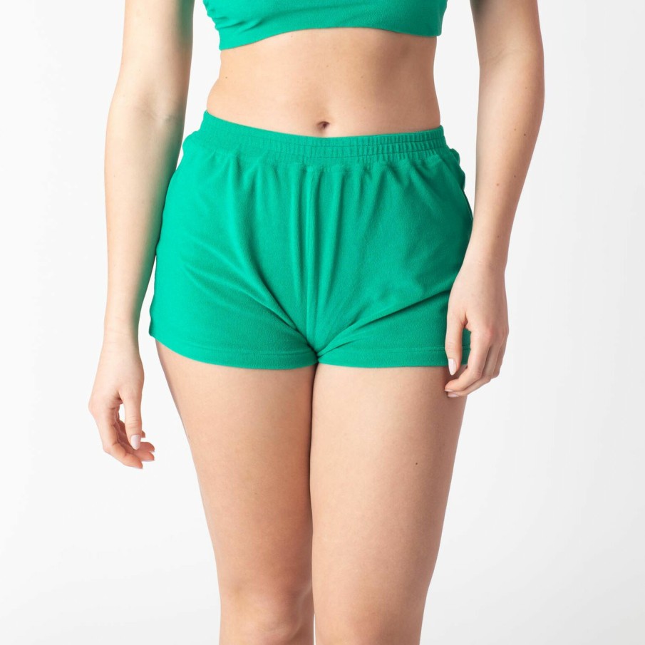 Wholesale RougeGorge Short Velours Eponge Vert