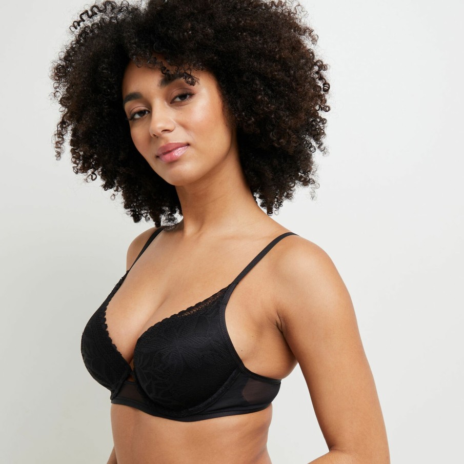 Hot RougeGorge Soutien-Gorge Ampliforme Armatures Noir