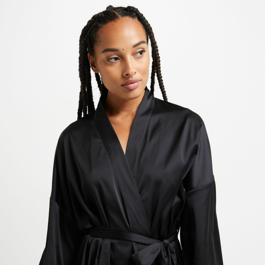 Best RougeGorge Kimono Satin Noir