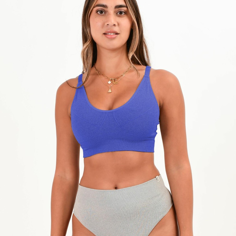 Online RougeGorge Brassiere Sans Couture Bleue Bleu