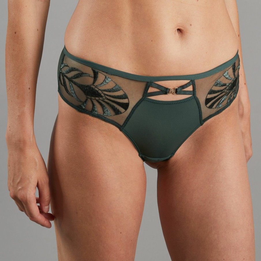 New RougeGorge Shorty Tulle Brode Vert Fonce