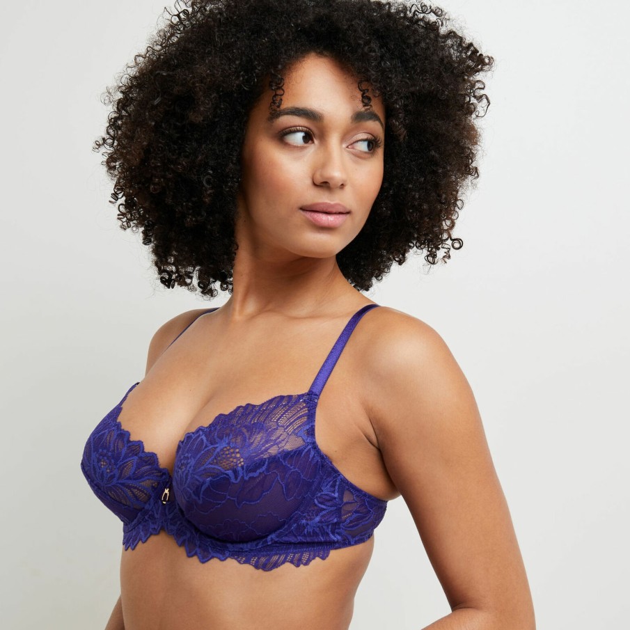 New RougeGorge Soutien-Gorge Emboitant Dentelle Violet