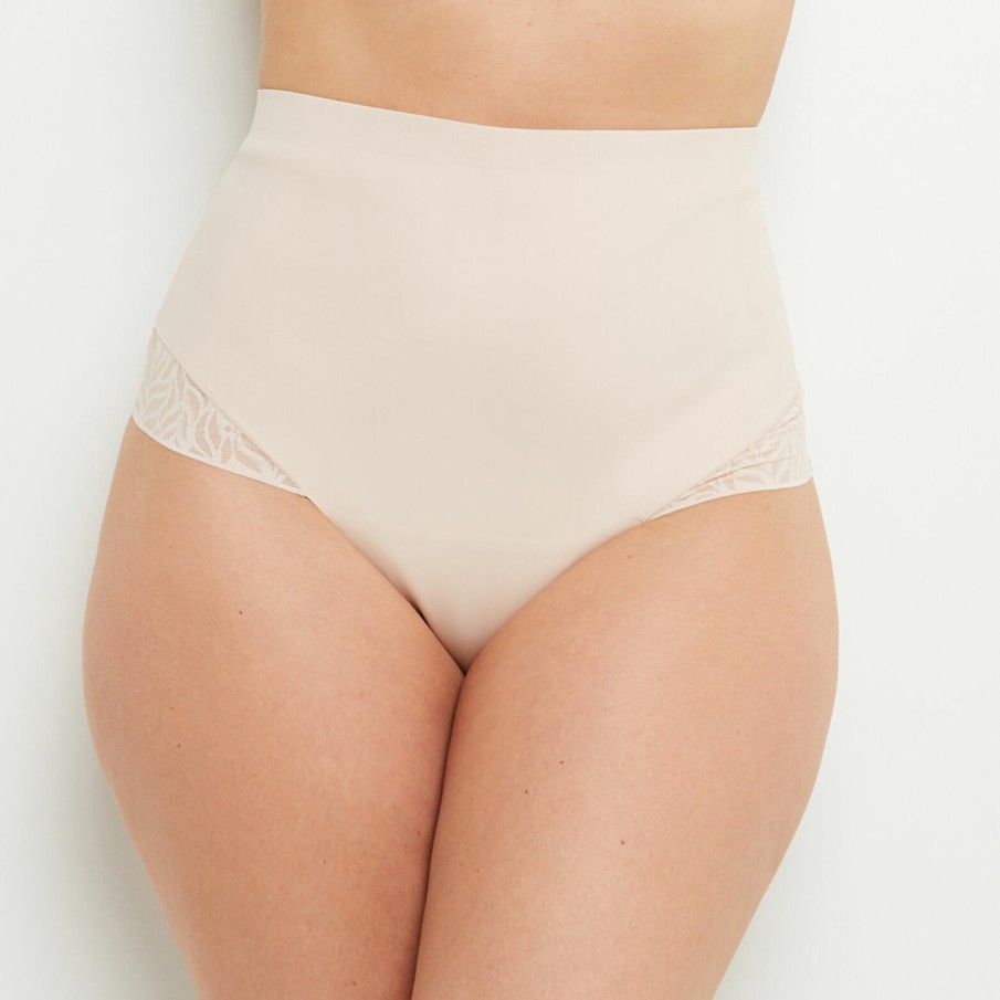 Hot RougeGorge Tanga Taille Haute Microfibre Naturel