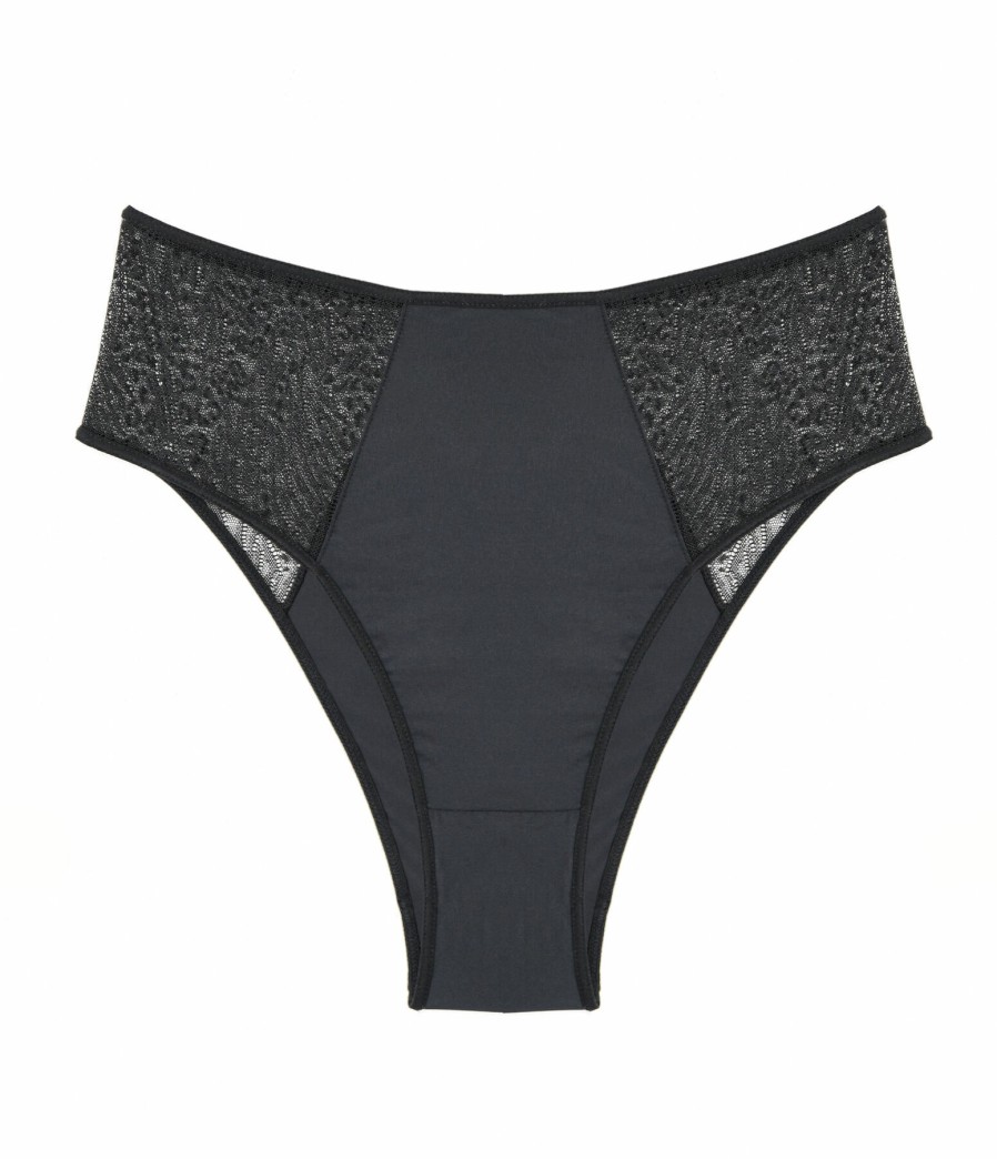 Best RougeGorge Culotte Haute Microfibre Et Tulle Noir