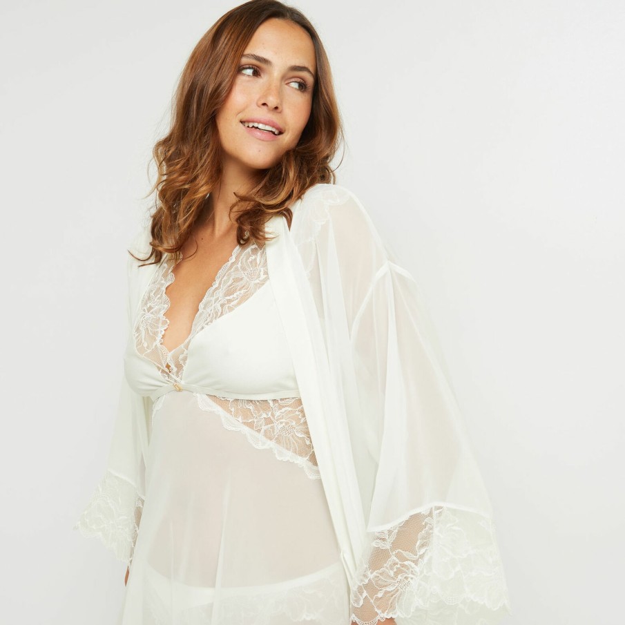 Hot RougeGorge Kimono Ecru